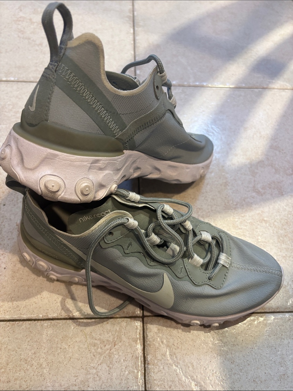 Nike Mint Green React Trail-Style Sneakers